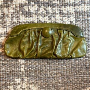 HOBO Olive Leather Clutch